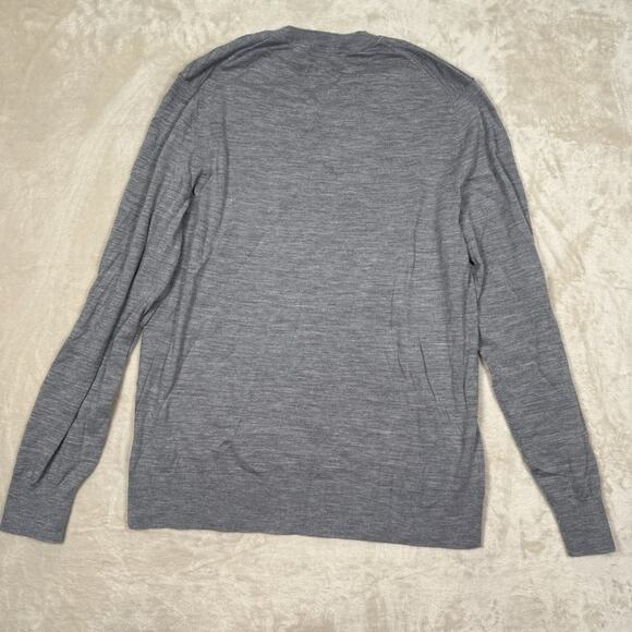 Theory Regal Wool V Neck Pullover Light Gray Lightweight Sweater Men's Size L - Picture 3 of 6